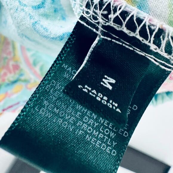 Ralph Lauren Paisley Pajama PJ Set Embroidered Logo Turquoise Blue Cotton Medium - Picture 4 of 12